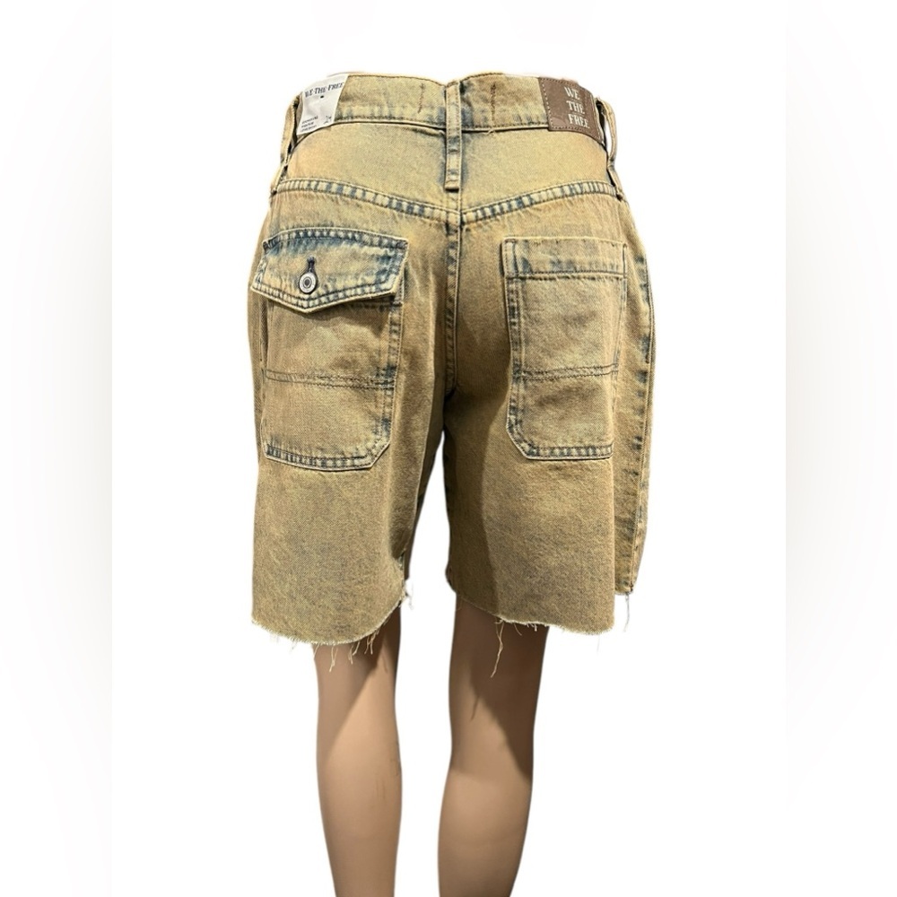 Free People We The Free Boomerang Womens Long Shorts High rise Raw Hem Size 24 - Picture 7 of 16